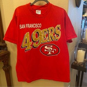 Vintage HANES San Francisco 49ers Red 1990 Graphic T-Shirt Size XL-Made in USA